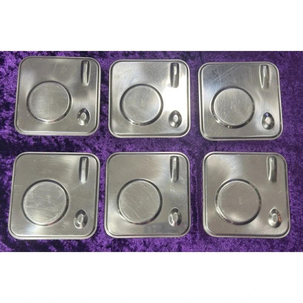 Tramontina Espresso Set Cups Plates 12pc Inox Stainless Steel Double Wall
